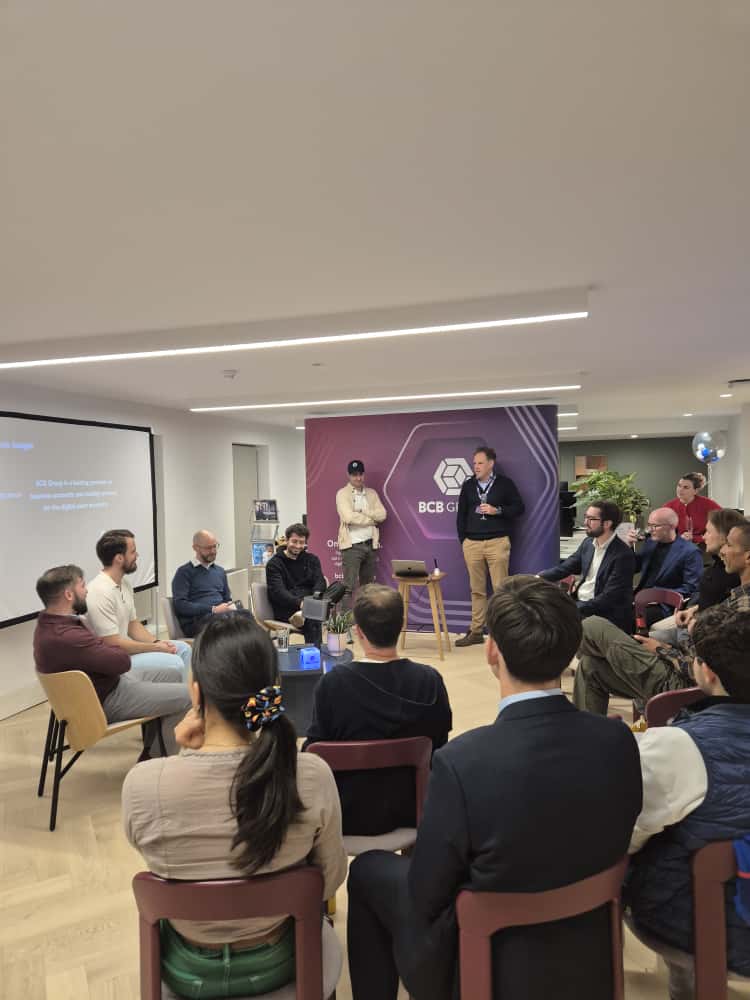 Panelists debating at Is Crypto Eating Finance?